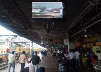 railway station TV screens