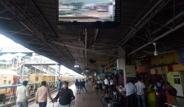 railway station TV screens