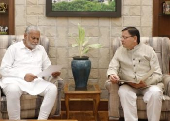 CM Dhami made a courtesy visit to the Union Minister