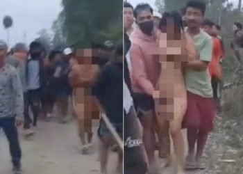 मणिपुर में न्यूड घुमाई गई महिला