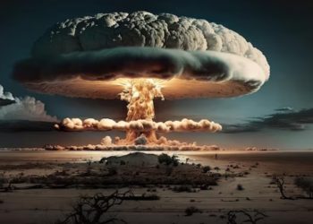 nuclear bomb explodes