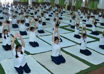 school yoga class