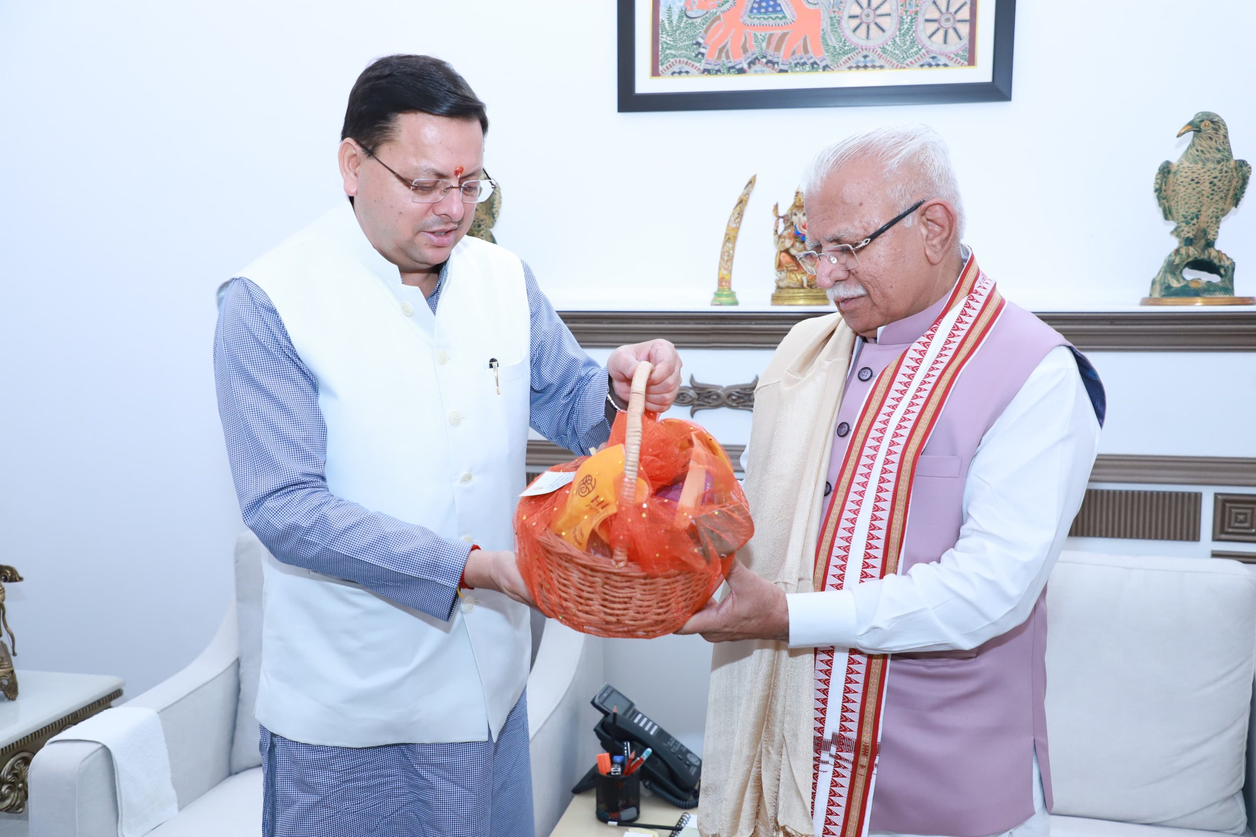 CM Dhami met Union Minister Manohar Lal Khattar