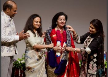 Writer Lakshmi Puri was awarded the 'Pandit Haridatt Sharma Award'