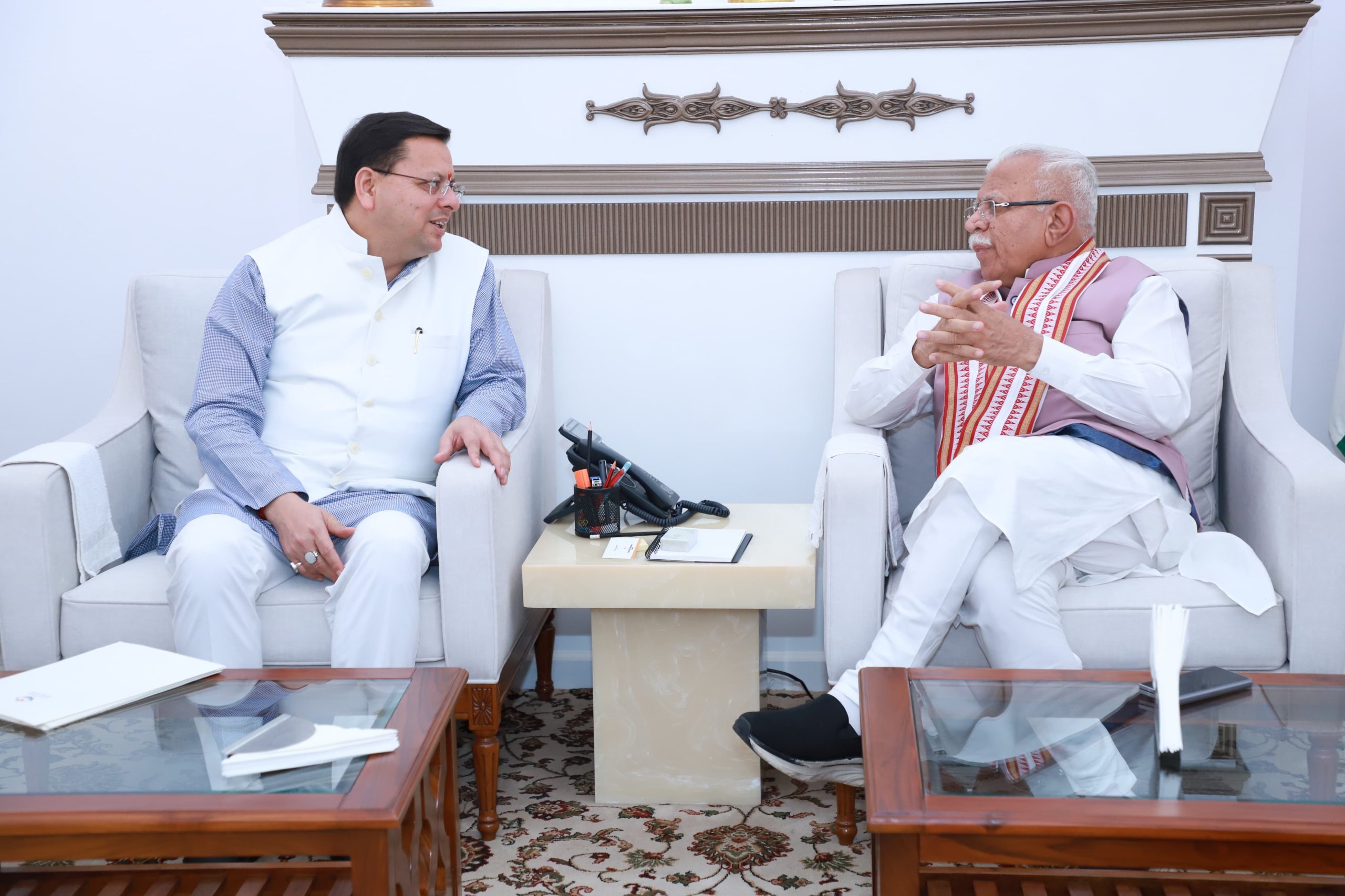CM Dhami met Union Minister Manohar Lal Khattar