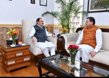 CM Dhami - Minister JP Nadda