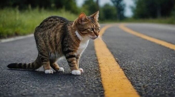 बिल्ली रास्ता काटे