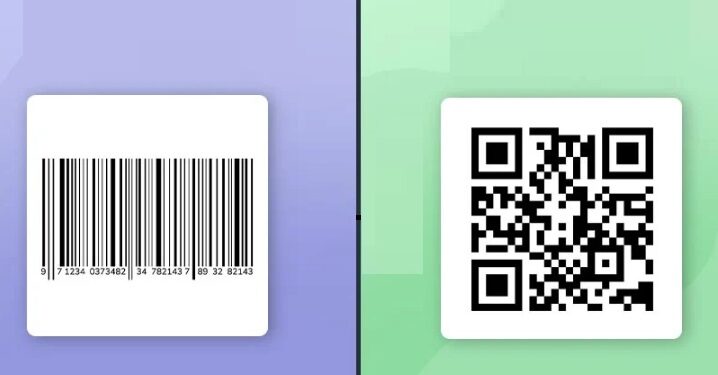 barcode and a QR code