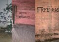 Controversial slogans written on the walls of Jamia University